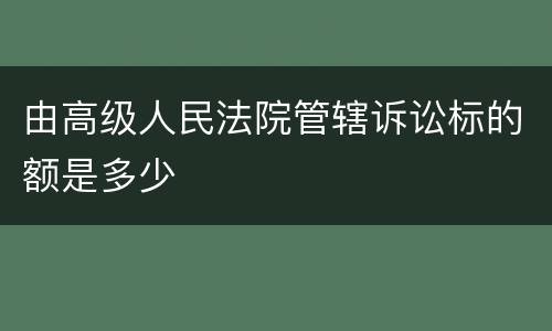 由高级人民法院管辖诉讼标的额是多少