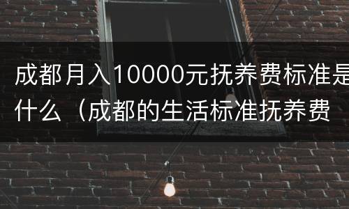 成都月入10000元抚养费标准是什么（成都的生活标准抚养费应该是多少）
