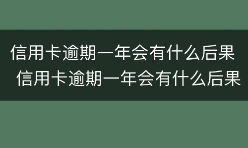 信用卡逾期一年会有什么后果 信用卡逾期一年会有什么后果嘛