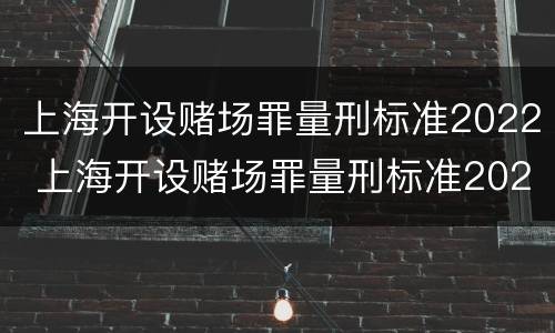 上海开设赌场罪量刑标准2022 上海开设赌场罪量刑标准2021