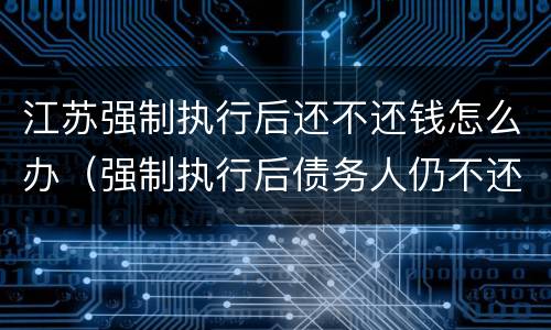 江苏强制执行后还不还钱怎么办（强制执行后债务人仍不还钱怎么办）