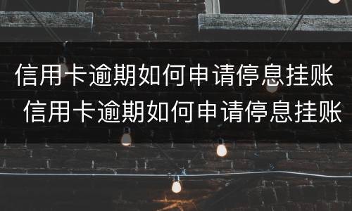 信用卡逾期如何申请停息挂账 信用卡逾期如何申请停息挂账业务