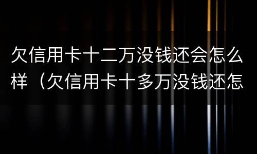欠信用卡十二万没钱还会怎么样（欠信用卡十多万没钱还怎么办）