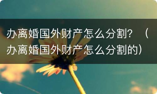 办离婚国外财产怎么分割？（办离婚国外财产怎么分割的）