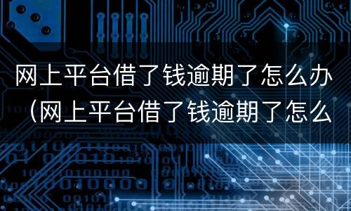 网上平台借了钱逾期了怎么办（网上平台借了钱逾期了怎么办呢）