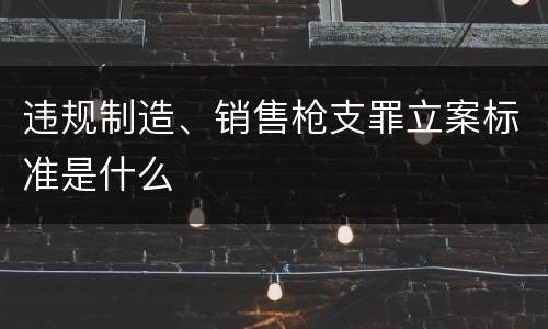 违规制造、销售枪支罪立案标准是什么