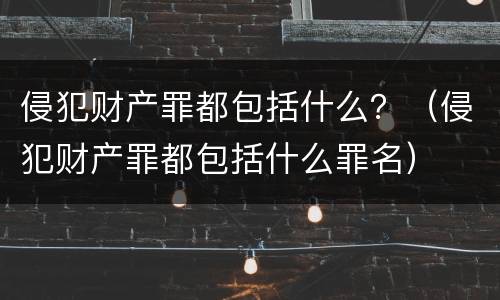 侵犯财产罪都包括什么？（侵犯财产罪都包括什么罪名）