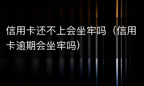 信用卡还不上会坐牢吗（信用卡逾期会坐牢吗）