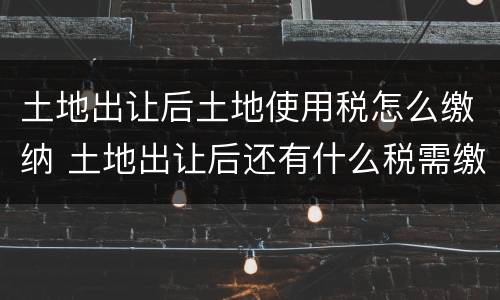 土地出让后土地使用税怎么缴纳 土地出让后还有什么税需缴纳