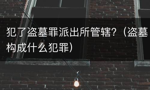 犯了盗墓罪派出所管辖?（盗墓构成什么犯罪）