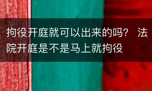 拘役开庭就可以出来的吗？ 法院开庭是不是马上就拘役