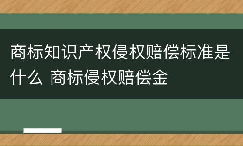 商标知识产权侵权赔偿标准是什么 商标侵权赔偿金