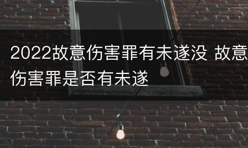 2022故意伤害罪有未遂没 故意伤害罪是否有未遂