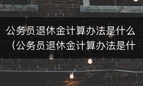 公务员退休金计算办法是什么（公务员退休金计算办法是什么规定）