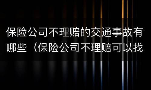 保险公司不理赔的交通事故有哪些（保险公司不理赔可以找交警吗）