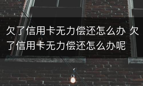 欠了信用卡无力偿还怎么办 欠了信用卡无力偿还怎么办呢