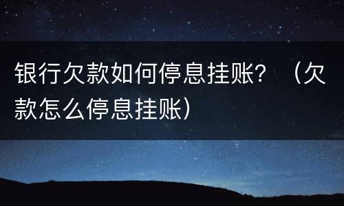 银行欠款如何停息挂账？（欠款怎么停息挂账）