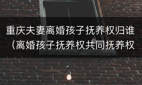 重庆夫妻离婚孩子抚养权归谁（离婚孩子抚养权共同抚养权）