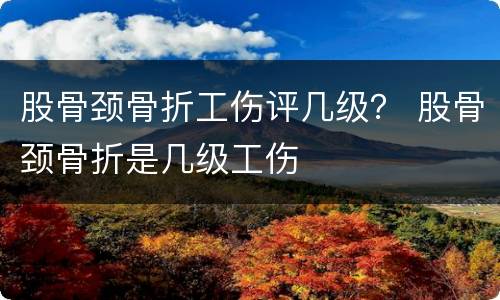 股骨颈骨折工伤评几级？ 股骨颈骨折是几级工伤