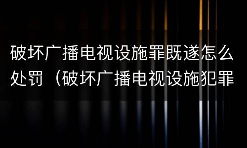 破坏广播电视设施罪既遂怎么处罚（破坏广播电视设施犯罪）