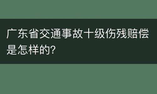 广东省交通事故十级伤残赔偿是怎样的？