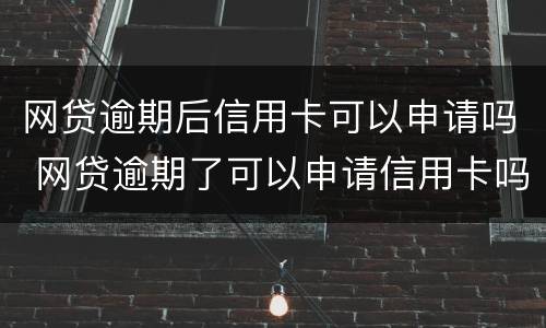 网贷逾期后信用卡可以申请吗 网贷逾期了可以申请信用卡吗