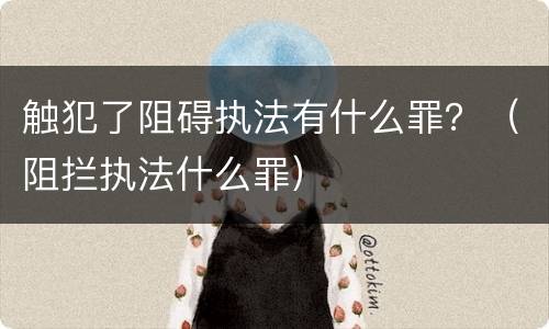 触犯了阻碍执法有什么罪？（阻拦执法什么罪）
