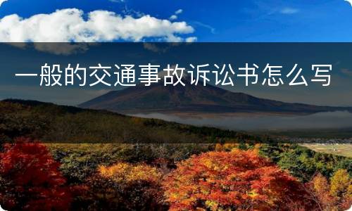 一般的交通事故诉讼书怎么写