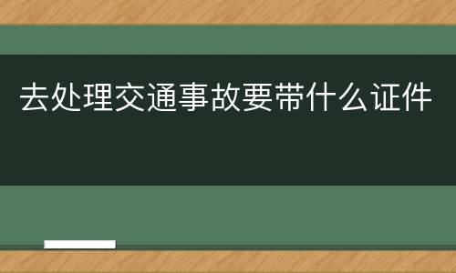 去处理交通事故要带什么证件