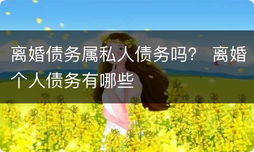 离婚债务属私人债务吗？ 离婚个人债务有哪些