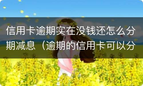 信用卡逾期实在没钱还怎么分期减息（逾期的信用卡可以分期还款吗）