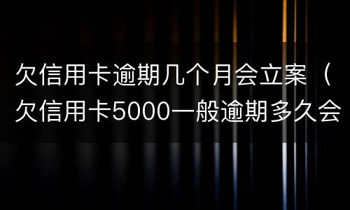 欠信用卡逾期几个月会立案（欠信用卡5000一般逾期多久会立案）