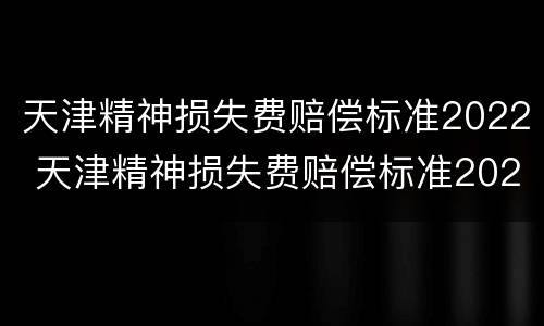 天津精神损失费赔偿标准2022 天津精神损失费赔偿标准2022最新
