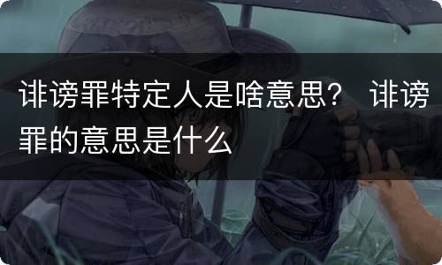 诽谤罪特定人是啥意思？ 诽谤罪的意思是什么