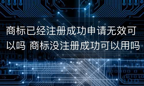商标已经注册成功申请无效可以吗 商标没注册成功可以用吗