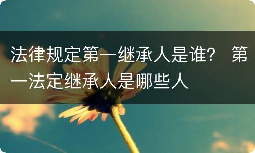 法律规定第一继承人是谁？ 第一法定继承人是哪些人