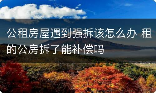 公租房屋遇到强拆该怎么办 租的公房拆了能补偿吗