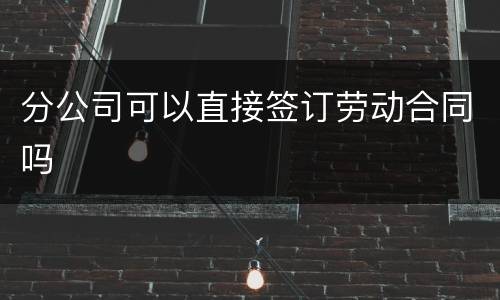 分公司可以直接签订劳动合同吗