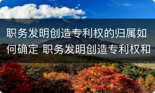 职务发明创造专利权的归属如何确定 职务发明创造专利权和职务作品著作权