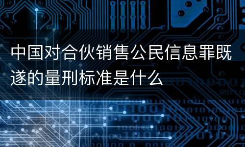 中国对合伙销售公民信息罪既遂的量刑标准是什么