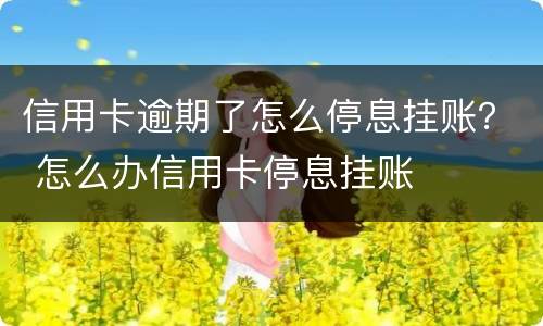 信用卡逾期了怎么停息挂账？ 怎么办信用卡停息挂账