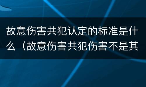故意伤害共犯认定的标准是什么（故意伤害共犯伤害不是其行为造成的）