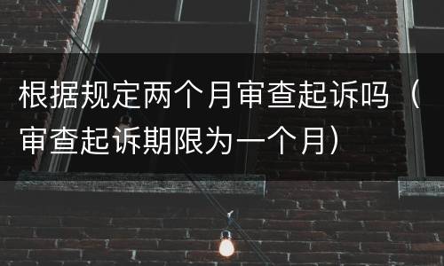 根据规定两个月审查起诉吗（审查起诉期限为一个月）