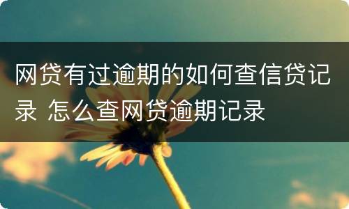 网贷有过逾期的如何查信贷记录 怎么查网贷逾期记录