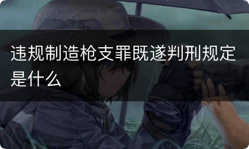 违规制造枪支罪既遂判刑规定是什么