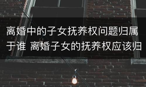 离婚中的子女抚养权问题归属于谁 离婚子女的抚养权应该归谁?