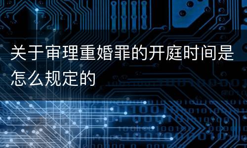 关于审理重婚罪的开庭时间是怎么规定的