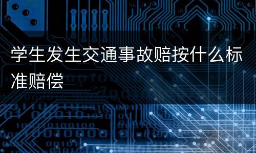 学生发生交通事故赔按什么标准赔偿