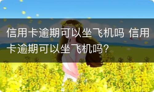 信用卡逾期可以坐飞机吗 信用卡逾期可以坐飞机吗?