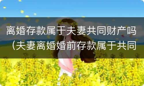 离婚存款属于夫妻共同财产吗（夫妻离婚婚前存款属于共同吗）